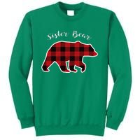 Sister Bear Red Plaid Christmas Pajama Gift Sweatshirt