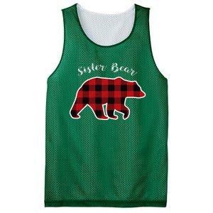 Sister Bear Red Plaid Christmas Pajama Gift Mesh Reversible Basketball Jersey Tank