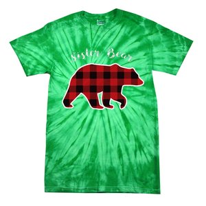 Sister Bear Red Plaid Christmas Pajama Gift Tie-Dye T-Shirt