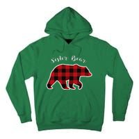 Sister Bear Red Plaid Christmas Pajama Gift Tall Hoodie