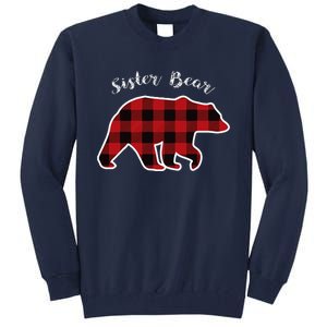 Sister Bear Red Plaid Christmas Pajama Gift Tall Sweatshirt