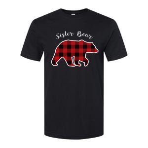 Sister Bear Red Plaid Christmas Pajama Gift Softstyle CVC T-Shirt