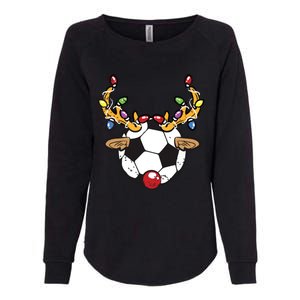 Soccer Ball Reindeer Christmas Pajama Xmas Lights Sport Womens California Wash Sweatshirt