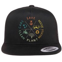 Save Bees Rescue Animals Recycle Plastic Earth Day Flat Bill Trucker Hat