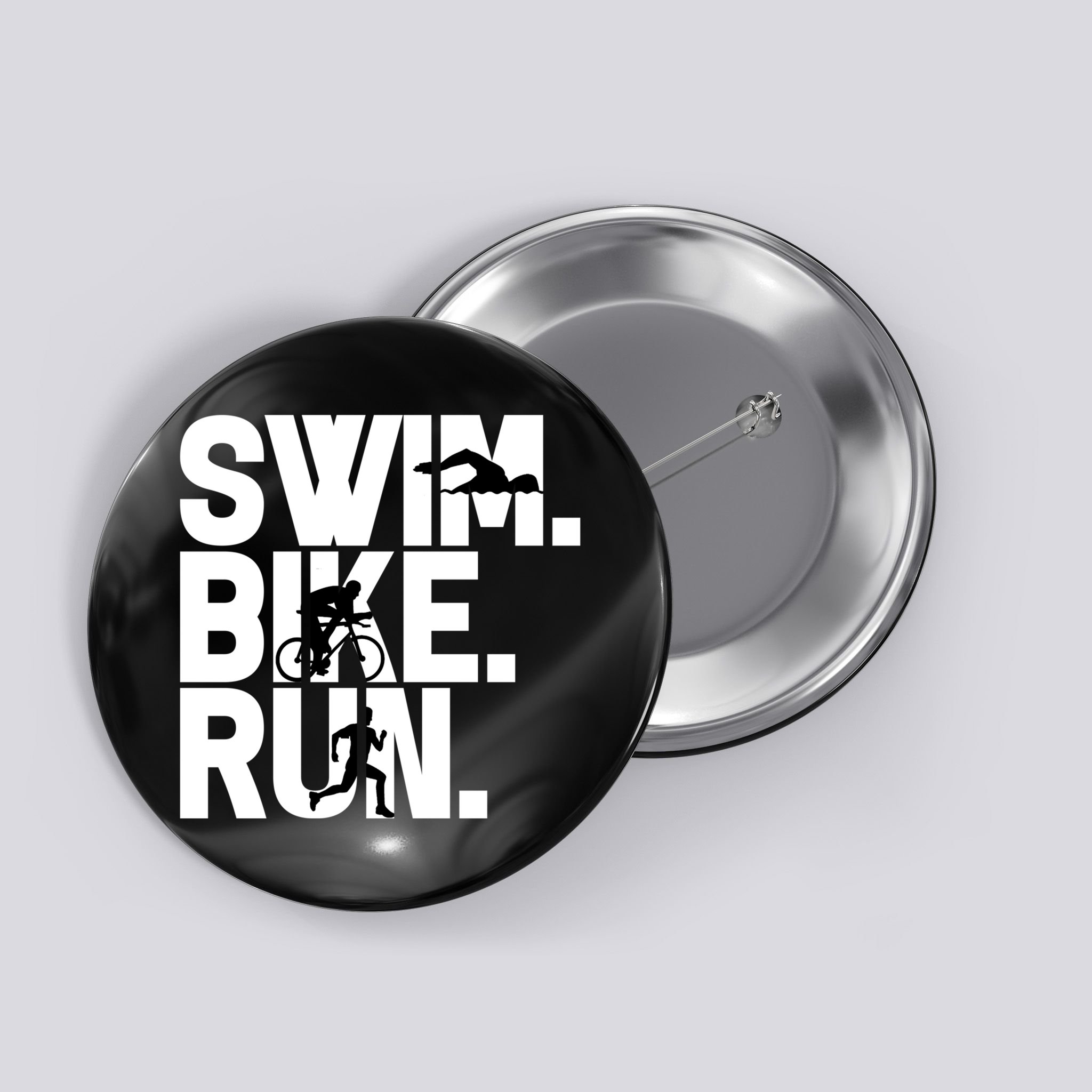 Swim Bike Run Triathlon Triathlete Athletics Gift Button