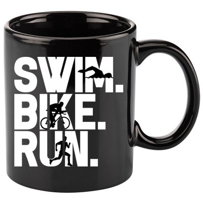 Swim Bike Run Triathlon Triathlete Athletics Gift 11oz C Handle Ceramic Mug