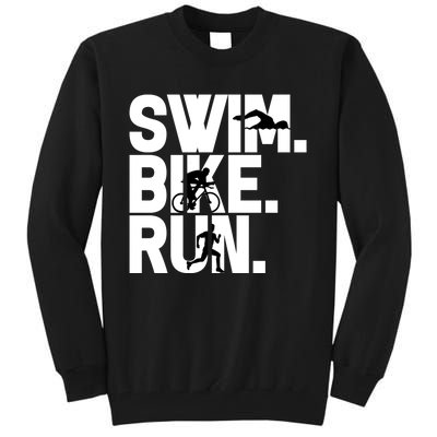 Swim Bike Run Triathlon Triathlete Athletics Gift Tall Sweatshirt