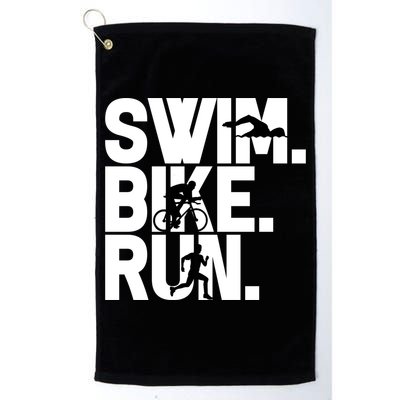 Swim Bike Run Triathlon Triathlete Athletics Gift Golf Towel