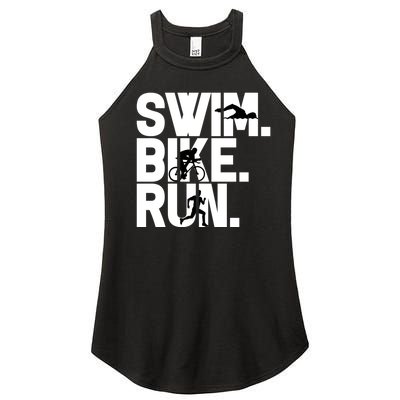 Swim Bike Run Triathlon Triathlete Athletics Gift Women’s Perfect Tri Rocker Tank