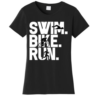 Swim Bike Run Triathlon Triathlete Athletics Gift Women's T-Shirt