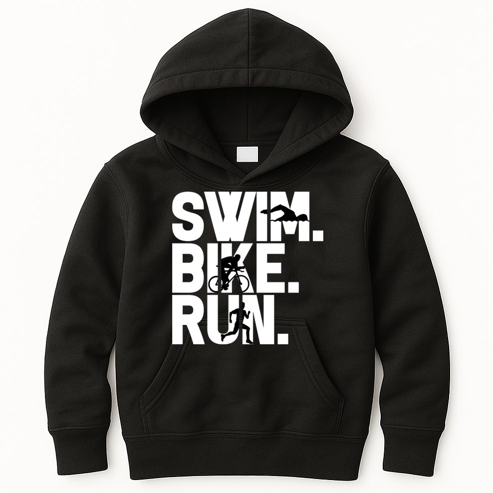 Swim Bike Run Triathlon Triathlete Athletics Gift Kids Hoodie