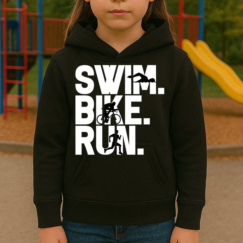 Swim Bike Run Triathlon Triathlete Athletics Gift Kids Hoodie