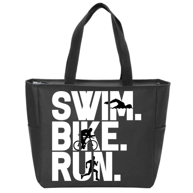 Swim Bike Run Triathlon Triathlete Athletics Gift Zip Tote Bag