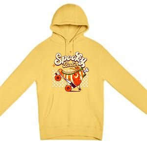 Spooky Babe Retro Halloween Orange Roller Skates Funny Pumpkin Gift Premium Pullover Hoodie