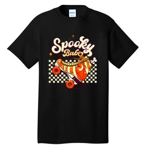 Spooky Babe Retro Halloween Orange Roller Skates Funny Pumpkin Gift Tall T-Shirt