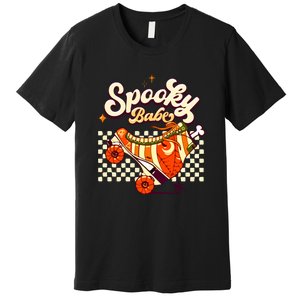 Spooky Babe Retro Halloween Orange Roller Skates Funny Pumpkin Gift Premium T-Shirt