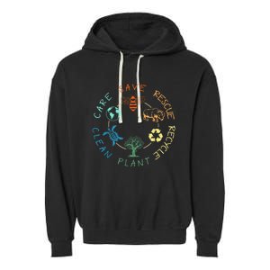 Save Bees Rescue Animals Recycle Plastic Earth Day 2024 Garment-Dyed Fleece Hoodie