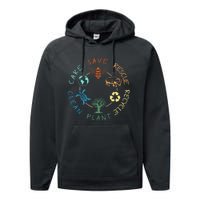 Save Bees Rescue Animals Recycle Plastic Earth Day 2024 Performance Fleece Hoodie