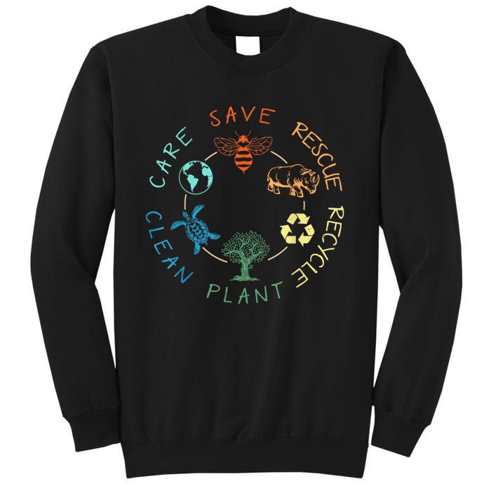 Save Bees Rescue Animals Recycle Plastic Earth Day 2024 Sweatshirt