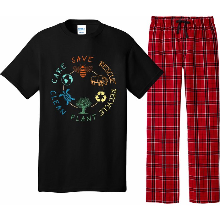 Save Bees Rescue Animals Recycle Plastic Earth Day 2024 Pajama Set