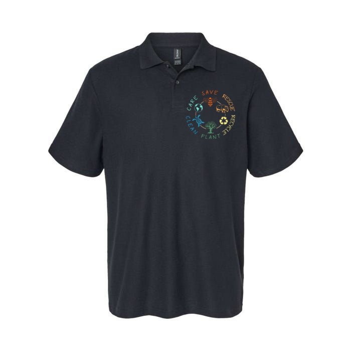 Save Bees Rescue Animals Recycle Plastic Earth Day 2024 Softstyle Adult Sport Polo