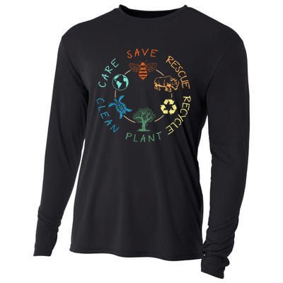 Save Bees Rescue Animals Recycle Plastic Earth Day 2024 Cooling Performance Long Sleeve Crew