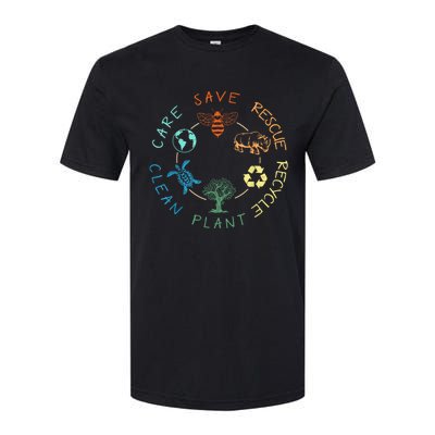 Save Bees Rescue Animals Recycle Plastic Earth Day 2024 Softstyle CVC T-Shirt