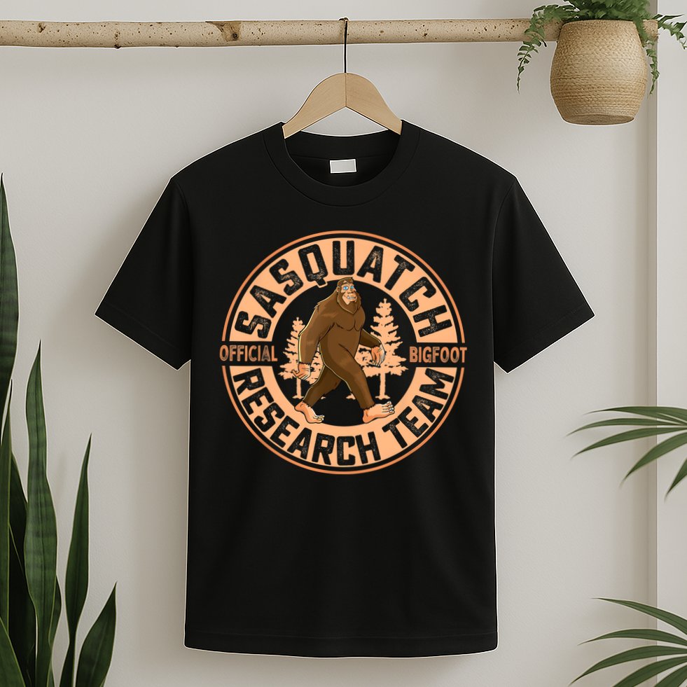 Sasquatch Bigfoot Research Team Men Women Kids T-Shirt