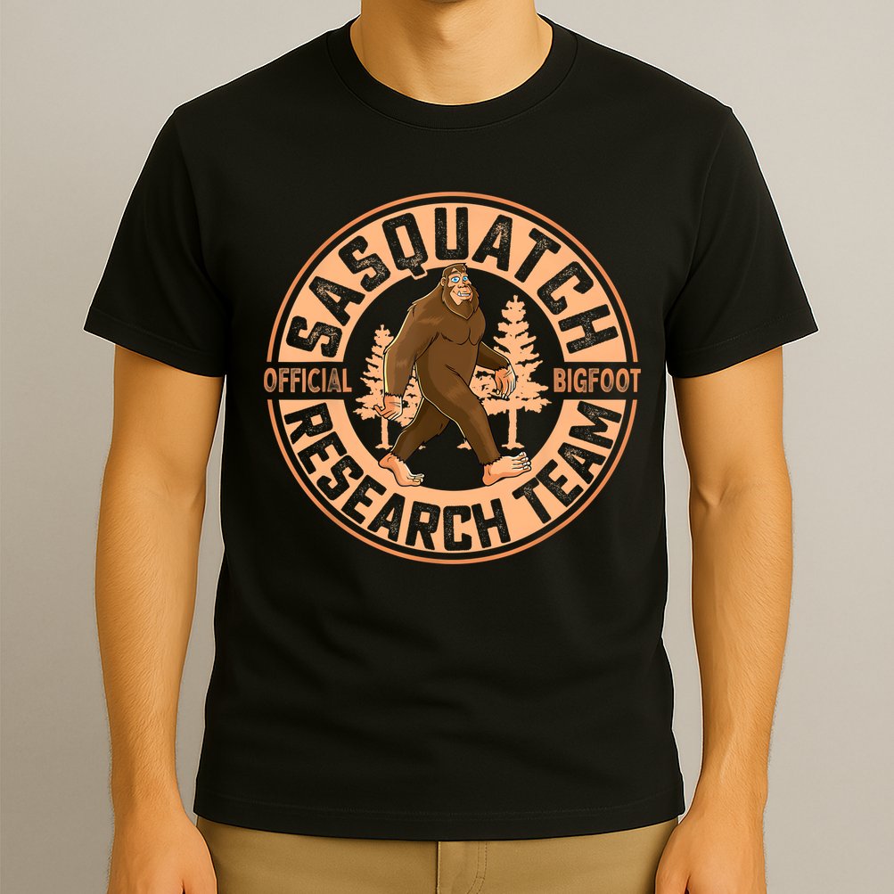 Sasquatch Bigfoot Research Team Men Women Kids T-Shirt