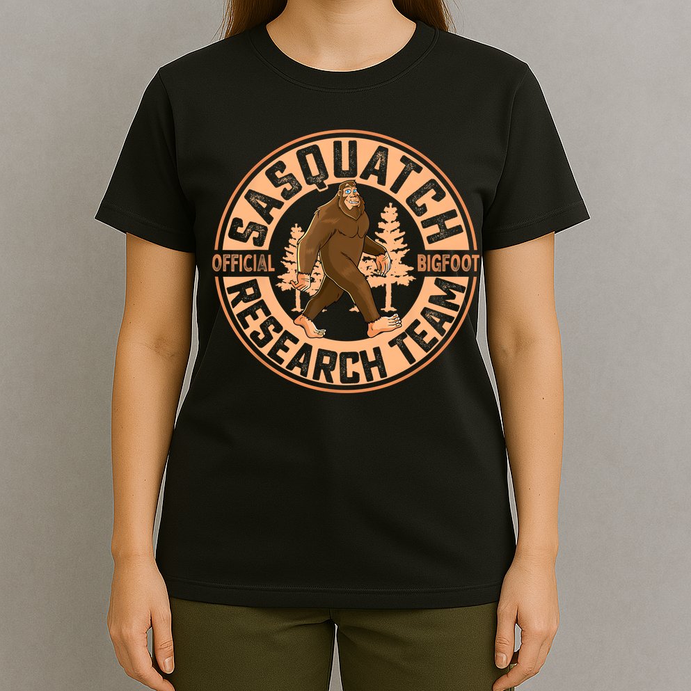 Sasquatch Bigfoot Research Team Men Women Kids T-Shirt