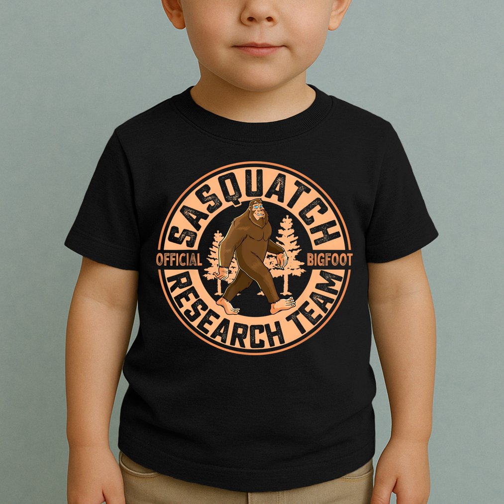 Sasquatch Bigfoot Research Team Men Women Kids Toddler T-Shirt