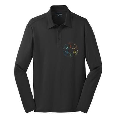 Save Bees Rescue Animals Recycle Plastic Earth Day 2024 Silk Touch Performance Long Sleeve Polo