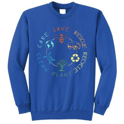 Save Bees Rescue Animals Recycle Plastic Earth Day 2024 Sweatshirt