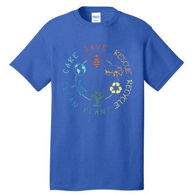 Save Bees Rescue Animals Recycle Plastic Earth Day 2024 Tall T-Shirt