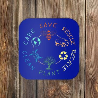 Save Bees Rescue Animals Recycle Plastic Earth Day 2024 Coaster