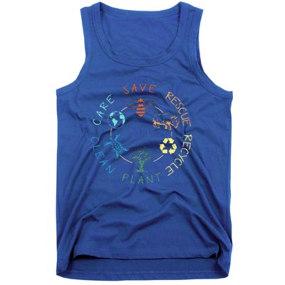 Save Bees Rescue Animals Recycle Plastic Earth Day 2024 Tank Top