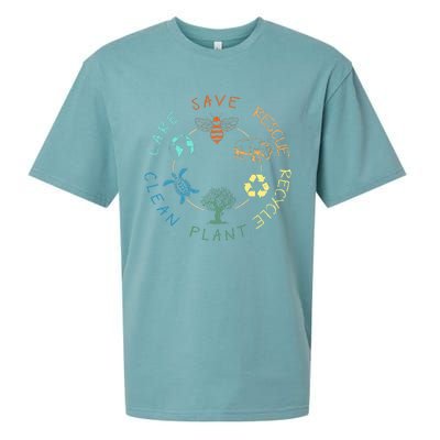 Save Bees Rescue Animals Recycle Plastic Earth Day 2024 Sueded Cloud Jersey T-Shirt