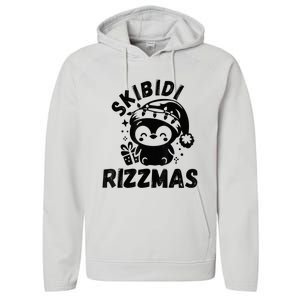 Ski Bidi Riz Zmas Funny Gen Alpha Slang Christmas Penguin Performance Fleece Hoodie