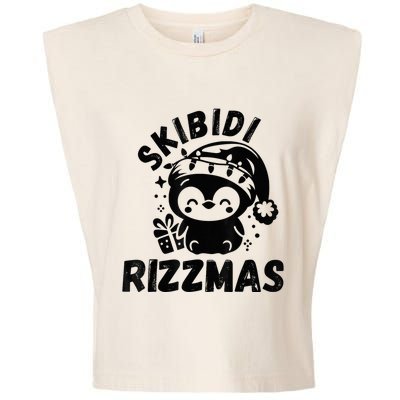 Ski Bidi Riz Zmas Funny Gen Alpha Slang Christmas Penguin Garment-Dyed Women's Muscle Tee