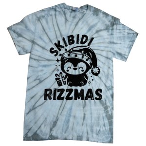 Ski Bidi Riz Zmas Funny Gen Alpha Slang Christmas Penguin Tie-Dye T-Shirt