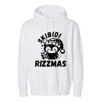 Ski Bidi Riz Zmas Funny Gen Alpha Slang Christmas Penguin Garment-Dyed Fleece Hoodie