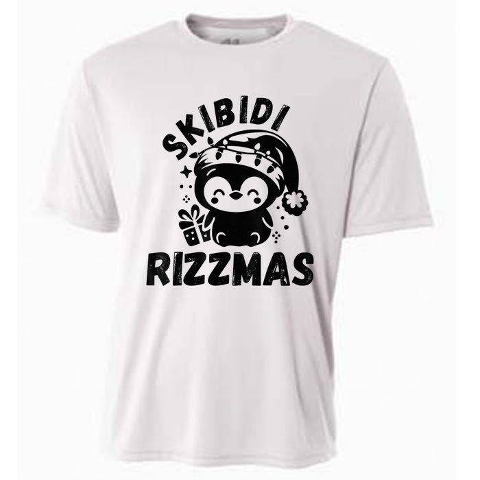 Ski Bidi Riz Zmas Funny Gen Alpha Slang Christmas Penguin Cooling Performance Crew T-Shirt