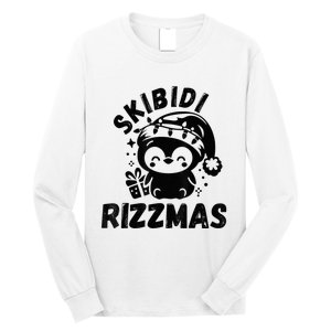 Ski Bidi Riz Zmas Funny Gen Alpha Slang Christmas Penguin Long Sleeve Shirt