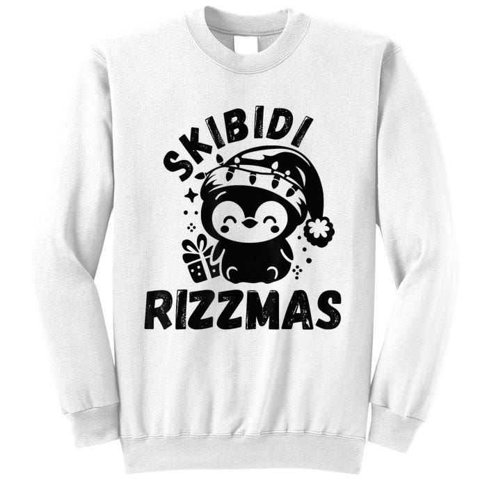 Ski Bidi Riz Zmas Funny Gen Alpha Slang Christmas Penguin Sweatshirt