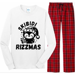 Ski Bidi Riz Zmas Funny Gen Alpha Slang Christmas Penguin Long Sleeve Pajama Set