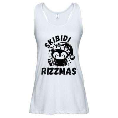 Ski Bidi Riz Zmas Funny Gen Alpha Slang Christmas Penguin Ladies Essential Flowy Tank