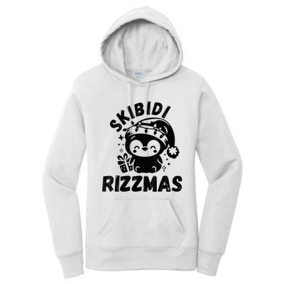 Ski Bidi Riz Zmas Funny Gen Alpha Slang Christmas Penguin Women's Pullover Hoodie