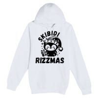 Ski Bidi Riz Zmas Funny Gen Alpha Slang Christmas Penguin Premium Pullover Hoodie