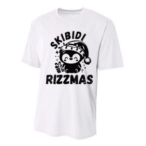 Ski Bidi Riz Zmas Funny Gen Alpha Slang Christmas Penguin Performance Sprint T-Shirt