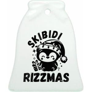 Ski Bidi Riz Zmas Funny Gen Alpha Slang Christmas Penguin Ceramic Bell Ornament